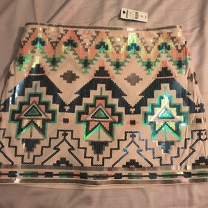 Express sequined mini skirt